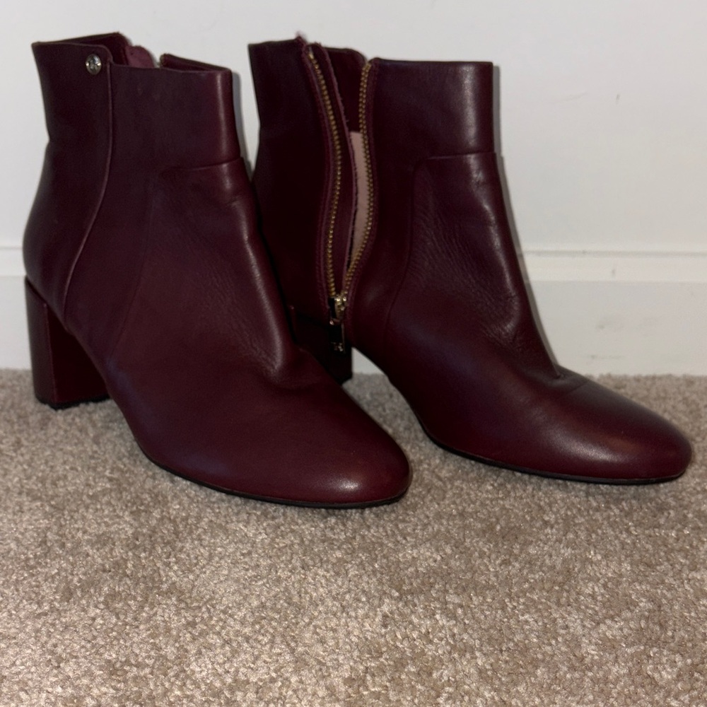 Taryn Rose Deep Red Ankle Boots